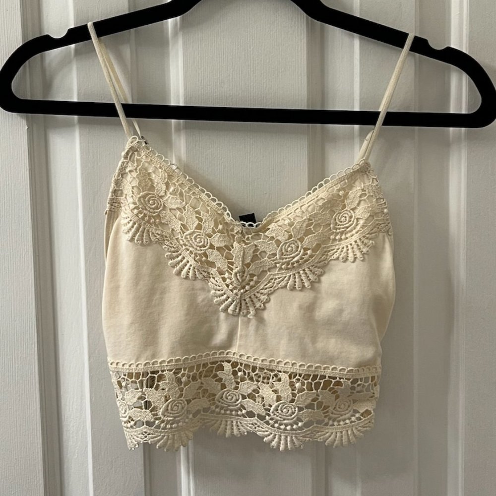 Topshop lace boho crop top